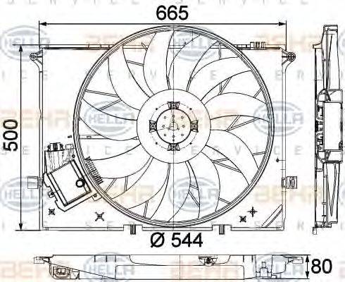 Вентилятор системы охлаждения двигателя HELLA 8EW 351 040-091