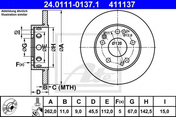 Тормозной диск ATE 24.0111-0137.1