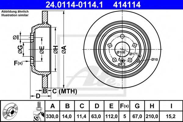 Тормозной диск ATE 24.0114-0114.1