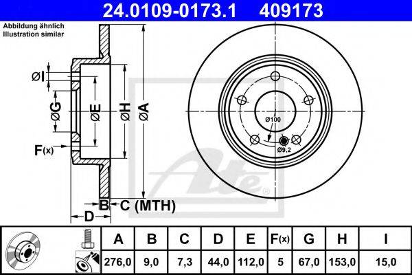 Тормозной диск ATE 24.0109-0173.1