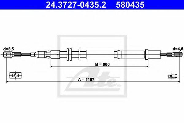 Трос, стояночная тормозная система ATE 24.3727-0435.2