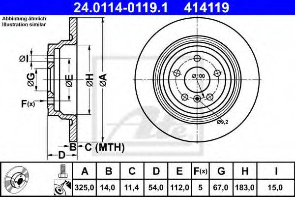 Тормозной диск ATE 24.0114-0119.1