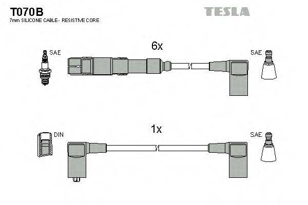 Комплект проводов зажигания TESLA T070B