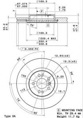 Тормозной диск BREMBO 09R10411