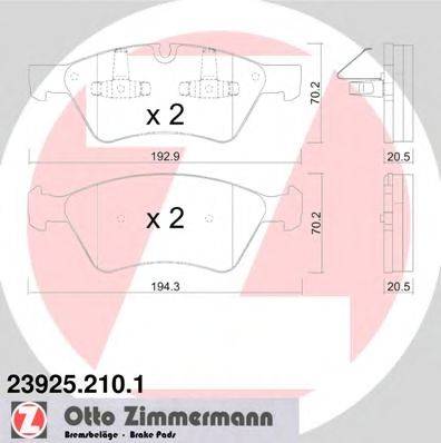 Тормозные колодки ZIMMERMANN 23925.210.1