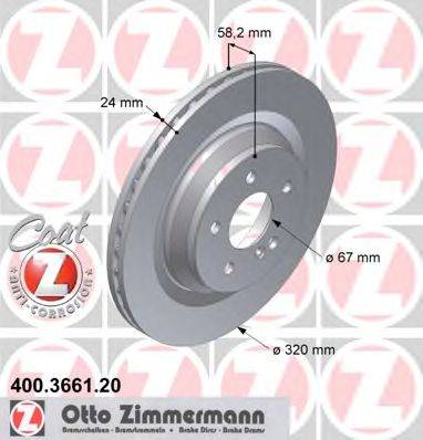 Тормозной диск ZIMMERMANN 400.3661.20