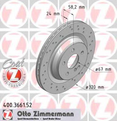 Тормозной диск ZIMMERMANN 400.3661.52
