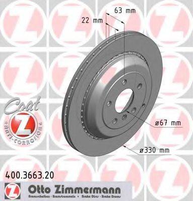 Тормозной диск ZIMMERMANN 400.3663.20
